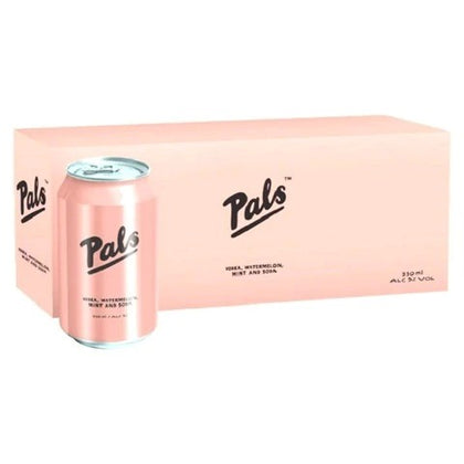 Pals Vodka 'The Pink One' Watermelon Mint and Soda 330mL Cans 10 pack
