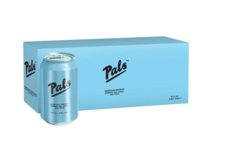 Pals American Whisky Hawke's Bay Apple and Soda 330mL Cans 10 pack