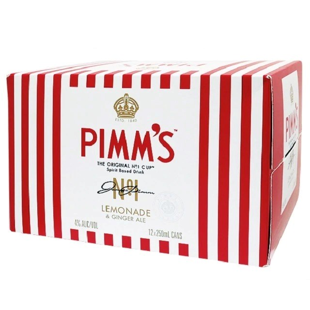 Pimm's Original No 1 Cup Lemonade & Ginger Ale 12 x 250ml Cans
