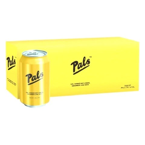Pals Gin Hawke's Bay Lemon Cucumber and Soda 330mL Cans 10 pack