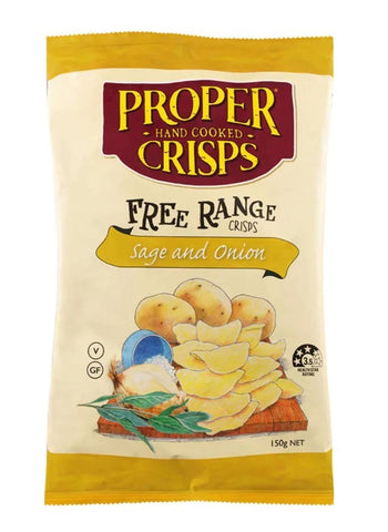 Proper Crisps Free Range Sage and Onion 150g